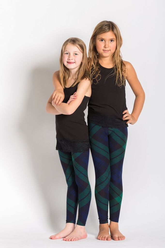 Black Watch Tartan Leggings for Kids The Purple Puddle